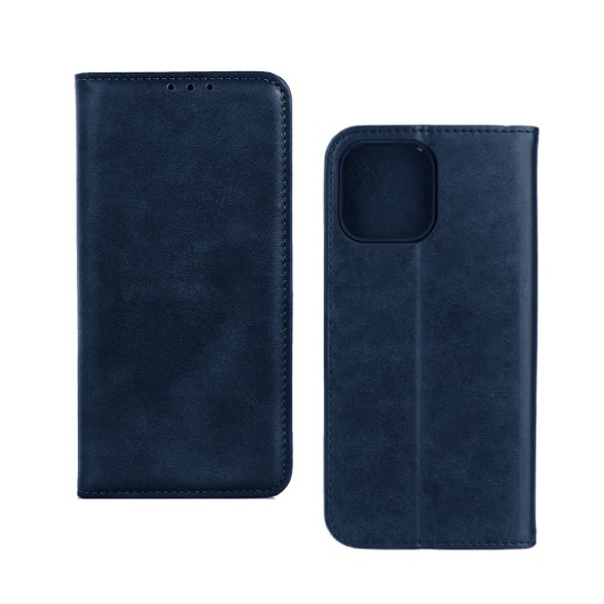 Leather Flip Cover with Internal Pocket for Apple iPhone 13 Pro Max Blue